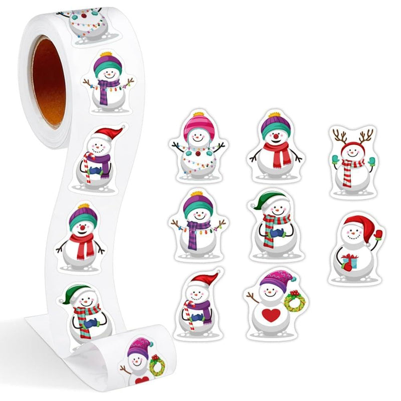 Snowman Christmas Gift Tags 500 PCS Christmas Wrapping Paper for Presents Christmas Decorations Personalized Christmas Name Tags Irregular Shape Gift Tag Stickers for Women/Men/Kids