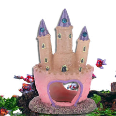 Pink Castle Aquarium Decoration – Resin Fish Tank Hideout & Ornament