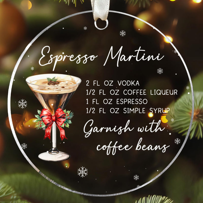 Espresso Martini Ornament - Espresso Martini Christmas Ornament Martini Christmas Ornament - Wine Ornaments for Christmas Tree Wine Christmas Ornaments Cocktail Ornaments - Acrylic Ornament 2024