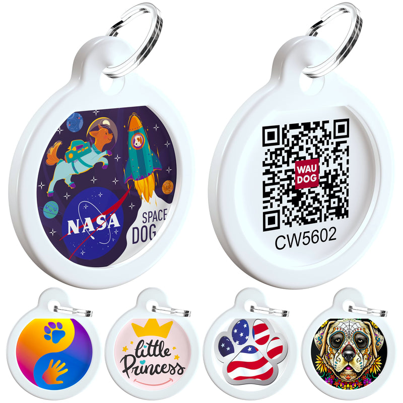 Silent QR Code Pet ID Tag | Free Mobile App Profile for Dogs & Cats – Small & Large