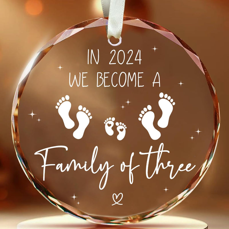 Fastpeace Family of Three Ornament - Babys First Christmas Ornament 2024 - New Parents Gifts for Couples - Gift for New Parents - New Mom and Dad Gifts First Time (First Parent Ornament)