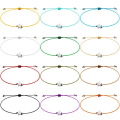 24 Pcs Star Bracelets Friendship Bracelets Wish Bracelets That Fall off Adjustable String Wish Bracelets Back to School Christmas Jewelry Gifts for Women Girls Friendship