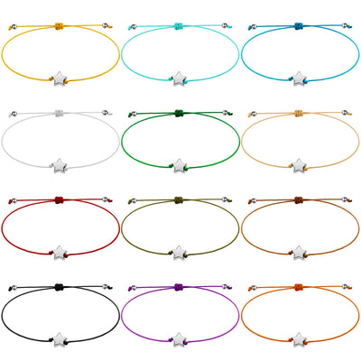 24 Pcs Star Bracelets Friendship Bracelets Wish Bracelets That Fall off Adjustable String Wish Bracelets Back to School Christmas Jewelry Gifts for Women Girls Friendship
